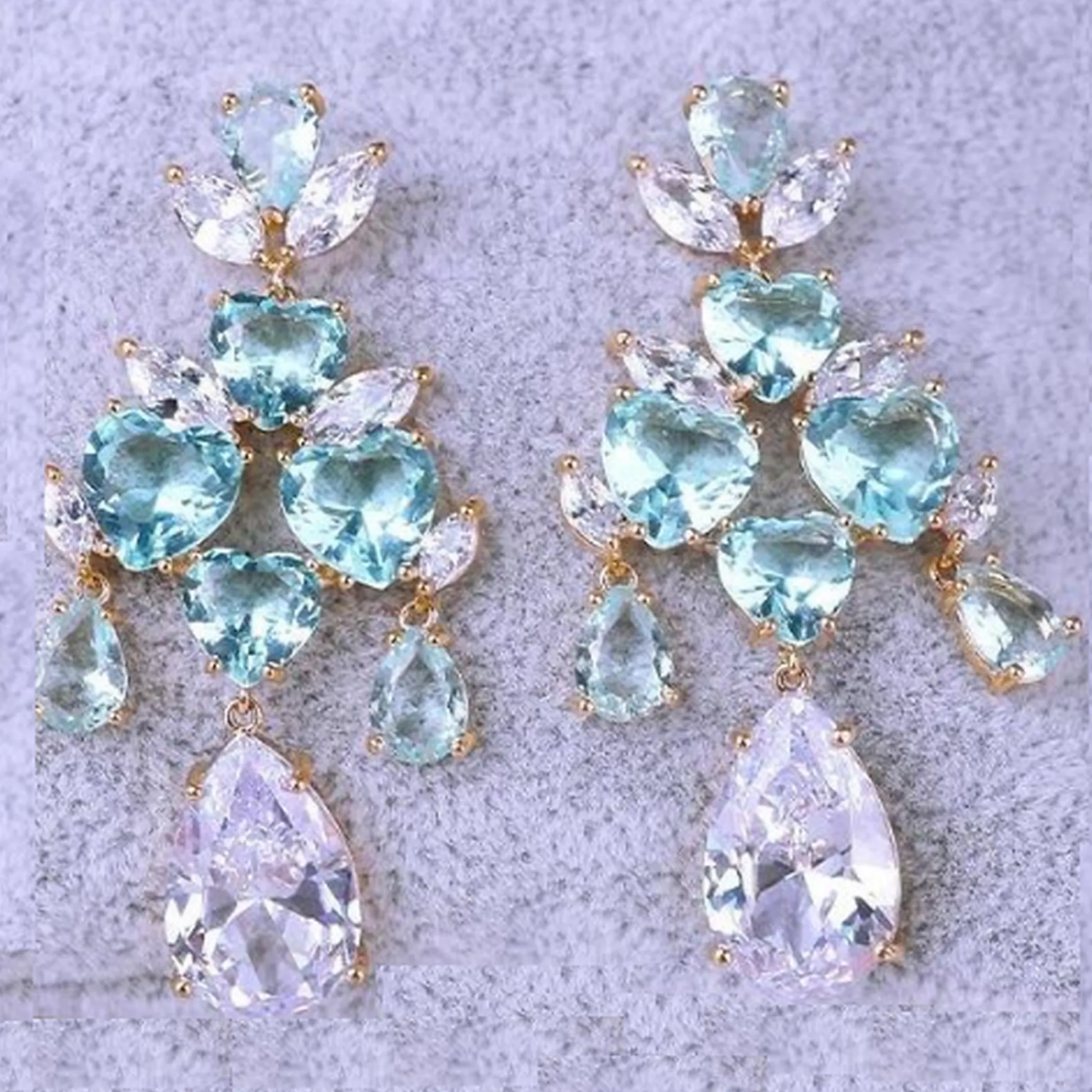 Crystal Water Drop Chandelier Earrings
