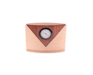 Curly Maple Small V Clock