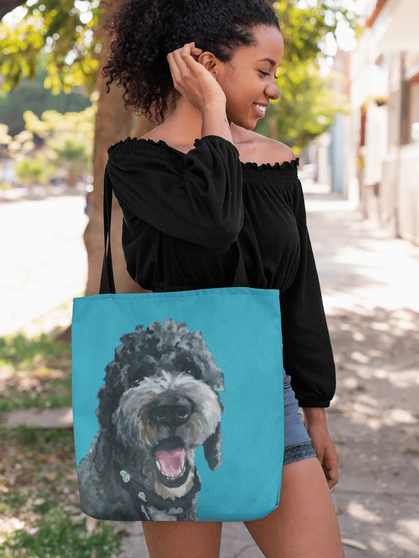 Custom Portrait on Large Tote 18" x 18"