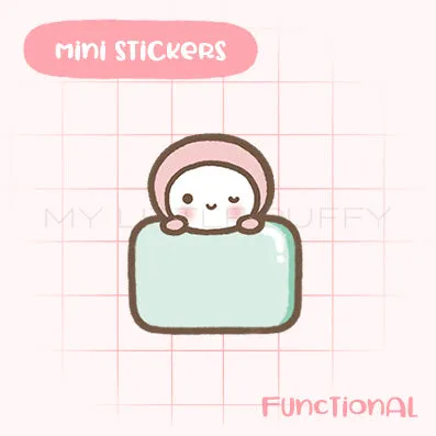 Cute Hand-drawn My Little Puffy Functional Planner Sticker- Mini Note