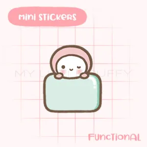 Cute Hand-drawn My Little Puffy Functional Planner Sticker- Mini Note