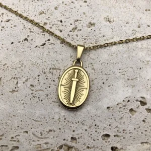 Dagger Stamp Pendant Necklace