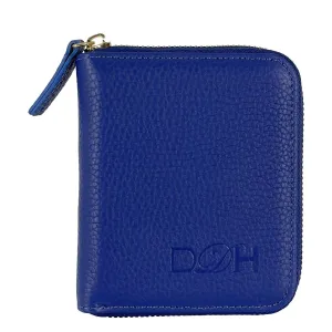 Dallas Designer Handbags Zipyy Grain Leather Ladies Wallet Blue