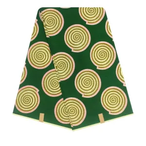 Dark Green with Circle Afro Caribbean Prints