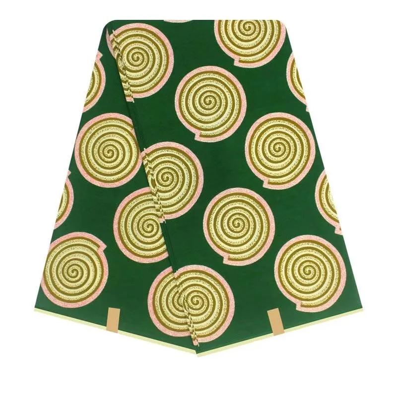 Dark Green with Circle Afro Caribbean Prints