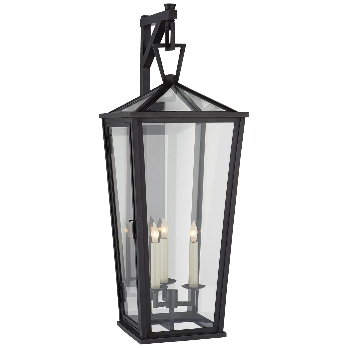 Darlana Large Tall Bracketed Wall Lantern in Bronze with Clear Glass