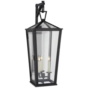 Darlana Large Tall Bracketed Wall Lantern in Bronze with Clear Glass