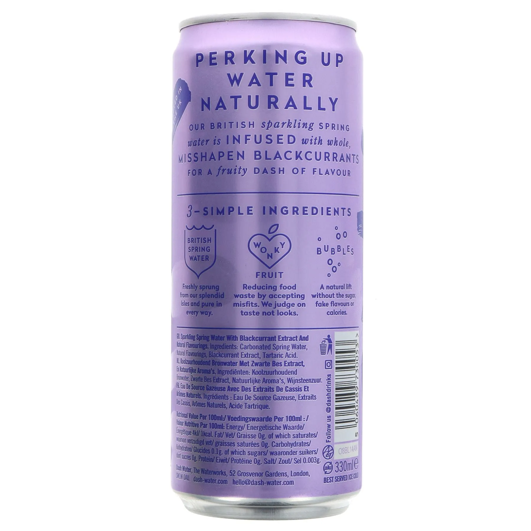 Dash Water | Dash Sparkling Blackcurrant | 330ML