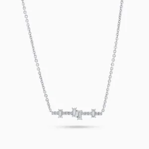 Deco Vista Necklace, White Gold and Diamonds