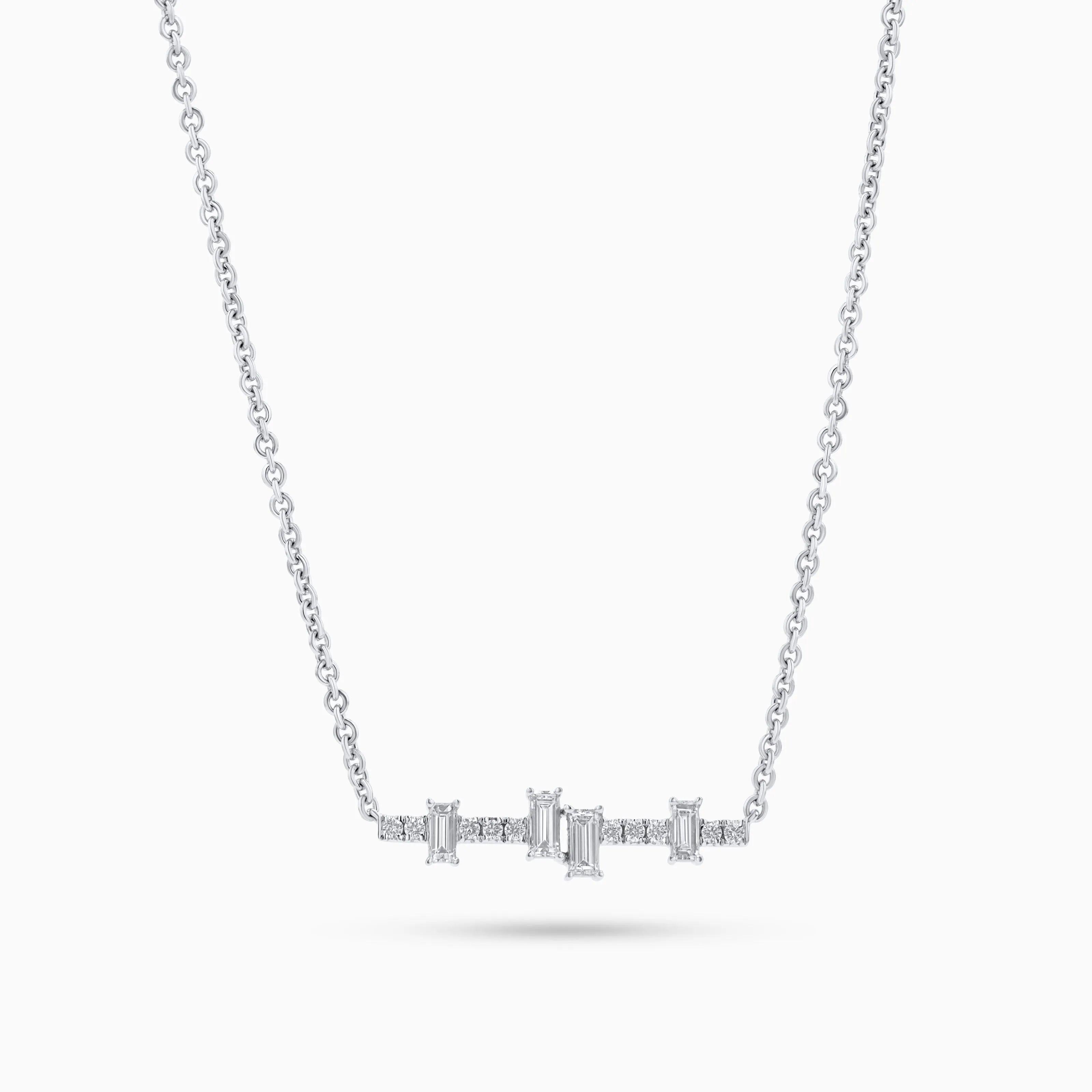 Deco Vista Necklace, White Gold and Diamonds