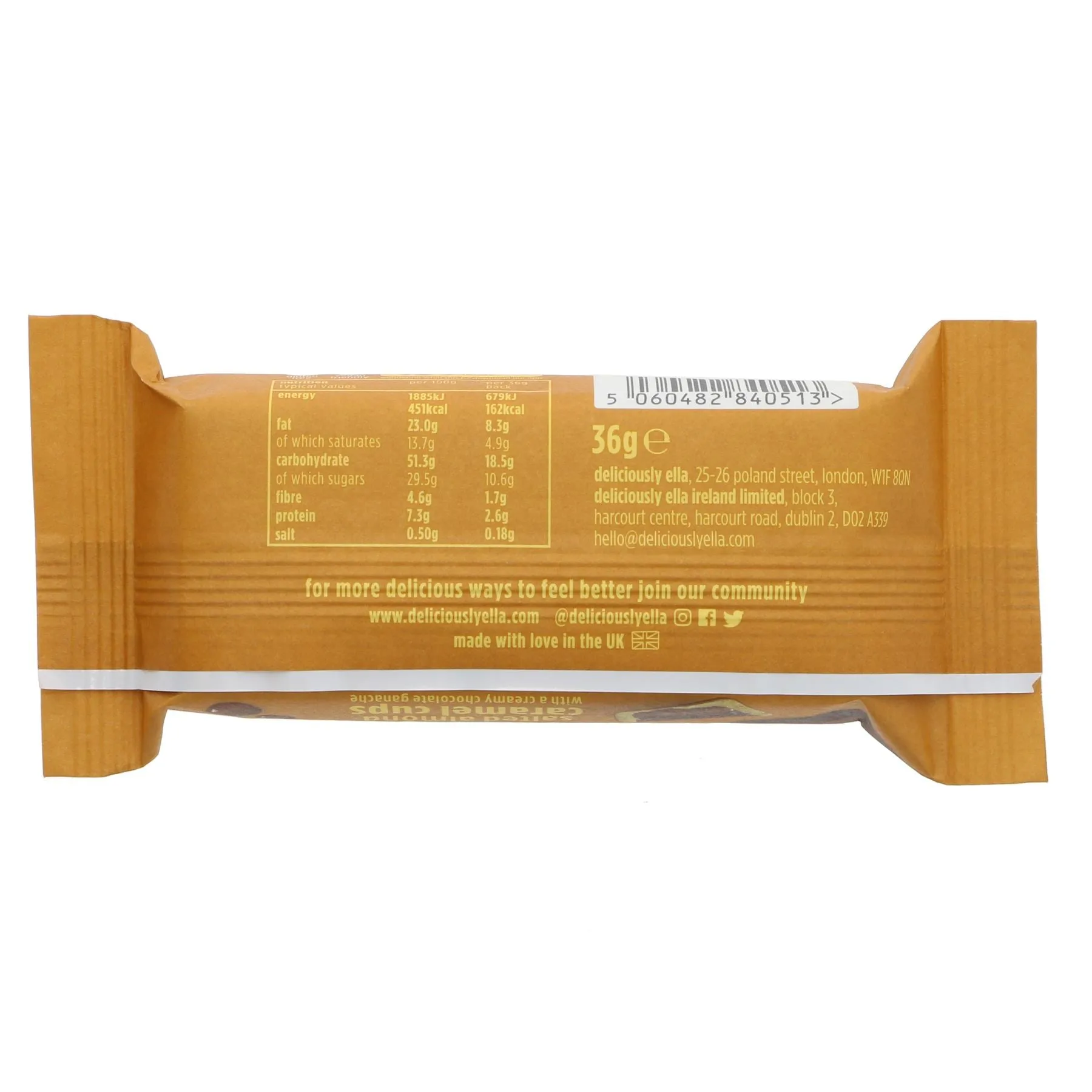 Deliciously Ella | Salted Caramel Cup | 36G