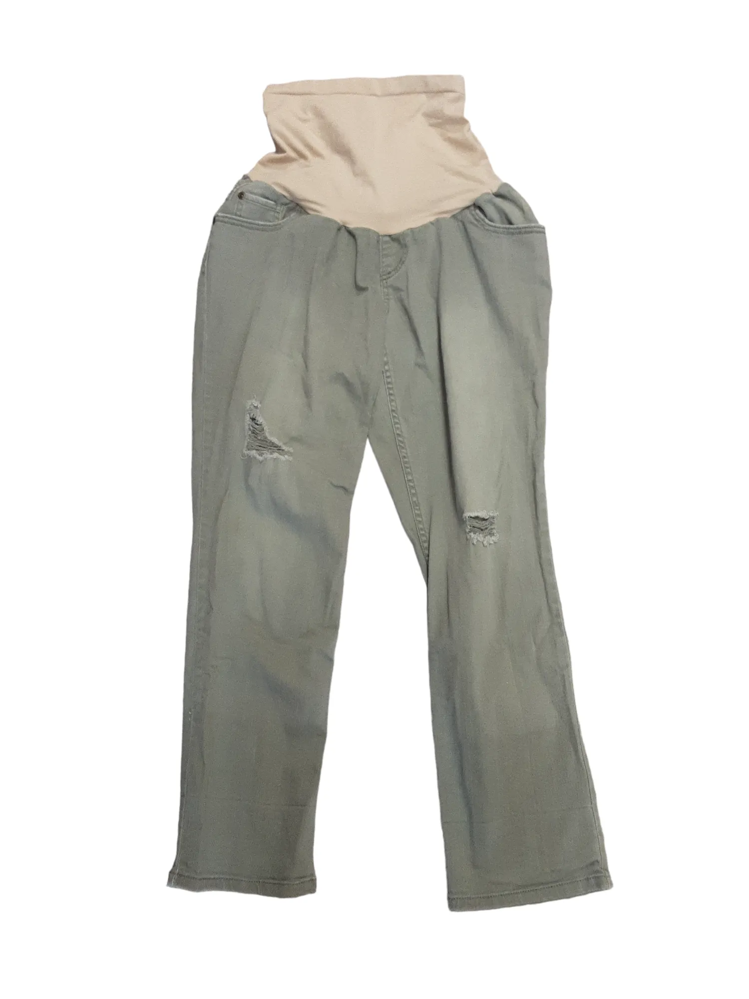 Distressed khaki pant full panel size Large