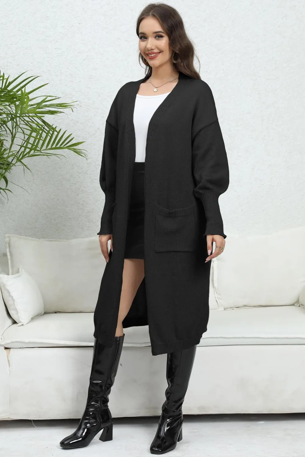 Dorthy Open Front Dropped Shoulder Cardigan