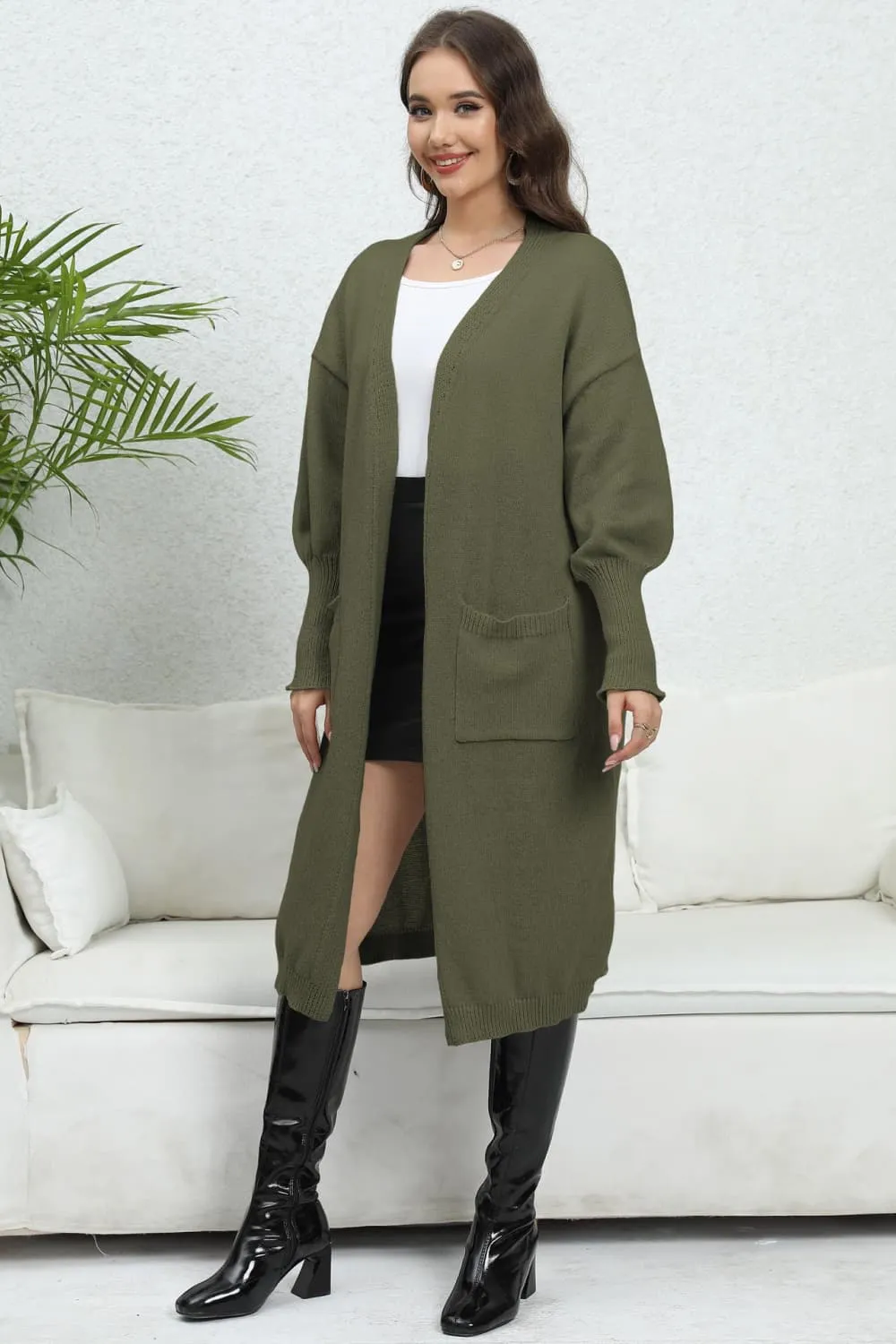 Dorthy Open Front Dropped Shoulder Cardigan