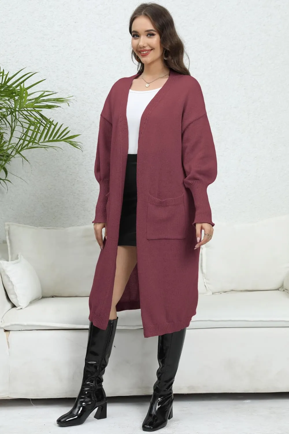 Dorthy Open Front Dropped Shoulder Cardigan