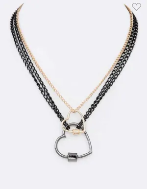 Double heart necklace