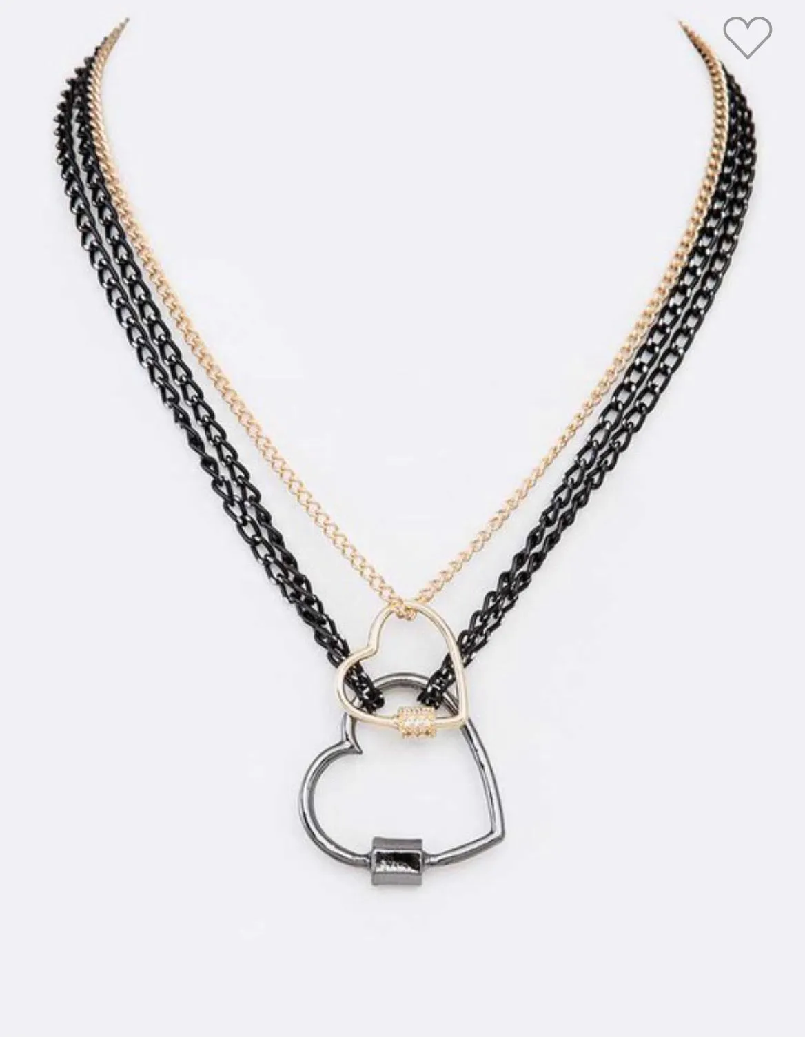 Double heart necklace