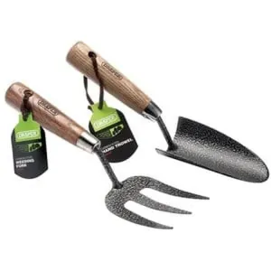 Draper Carbon Steel Heavy Duty Hand Fork And Trowel Set With Ash Handles (2 Piece) Dr-83776