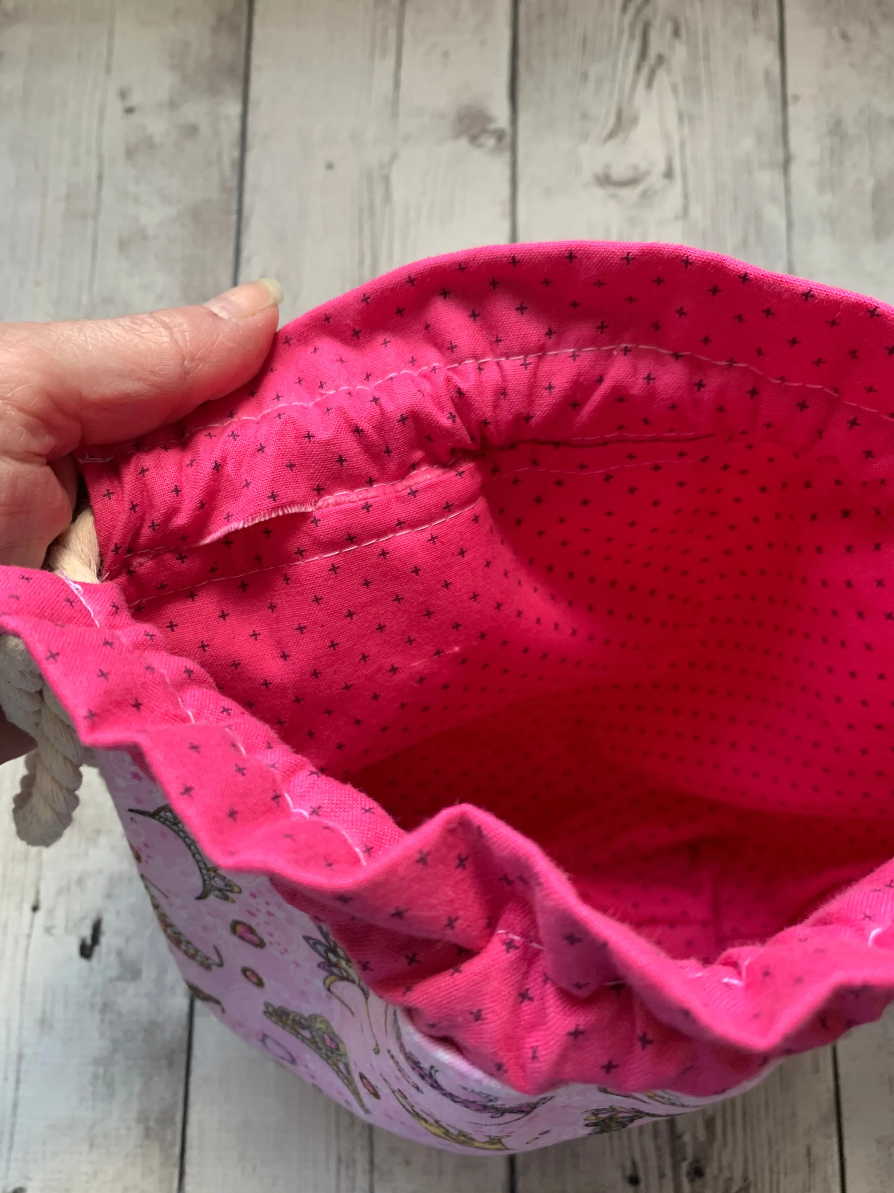 Drawstring Project Bag by Rose  (OOPSIE) - PRINCESS CROWN