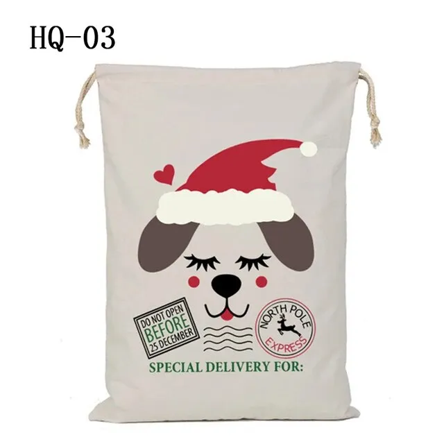 Drawstring Santa Sacks: Large Christmas Gift Bags for Candy & Cookie Storage - Trendy Xmas Tree Ornament and Festive Decor