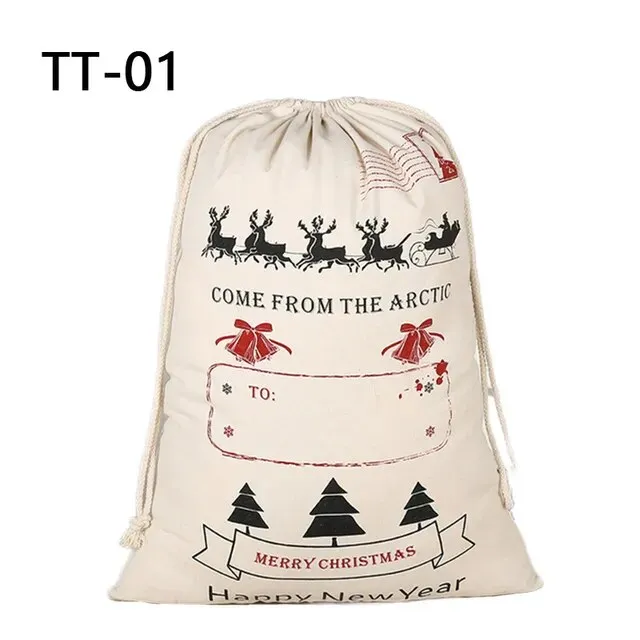Drawstring Santa Sacks: Large Christmas Gift Bags for Candy & Cookie Storage - Trendy Xmas Tree Ornament and Festive Decor