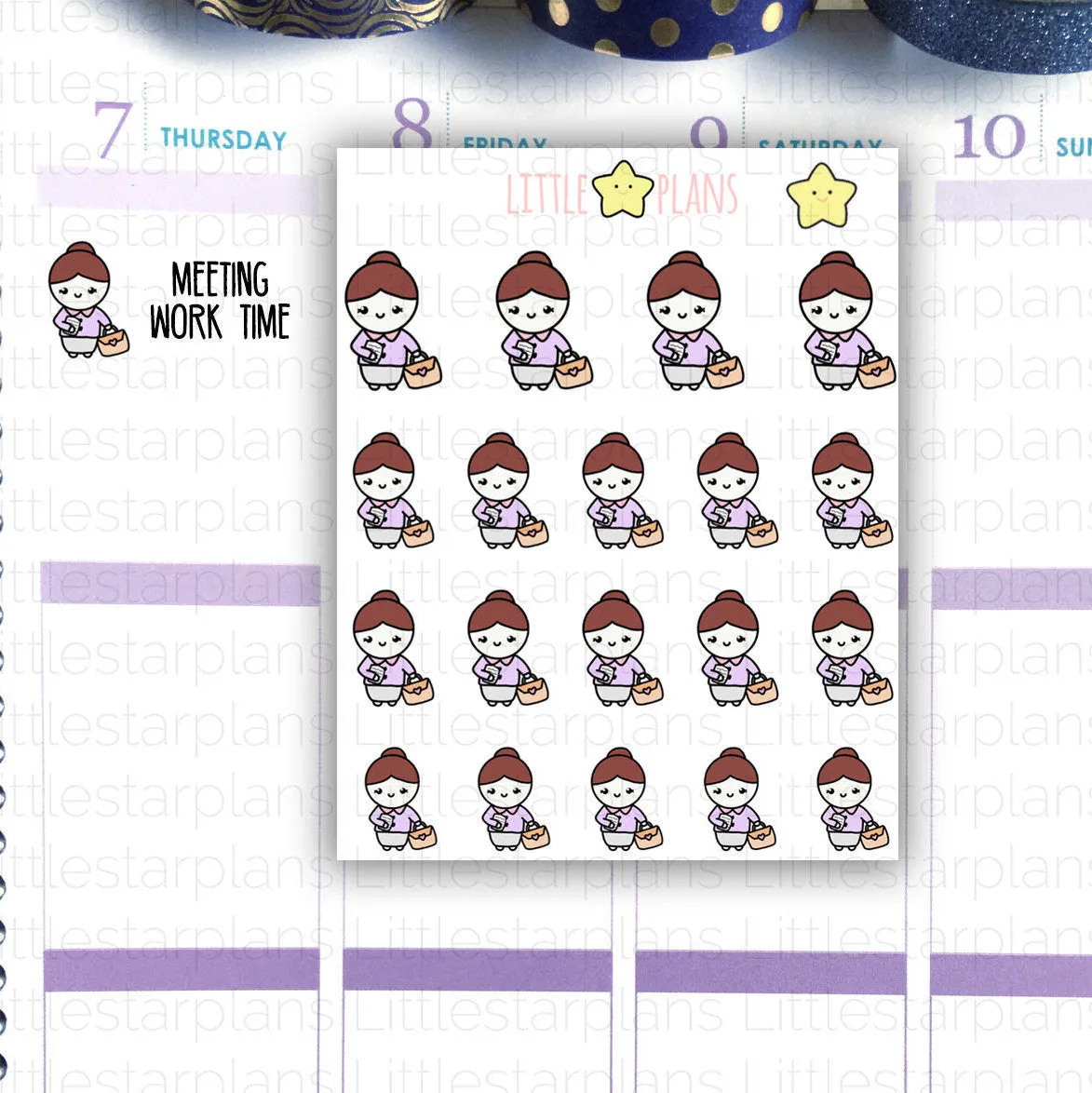 Dressed Up Professional Outfit | Hand Drawn Work Planner Stickers | Fits in Erin Condren LifePlannerTM | Mimi