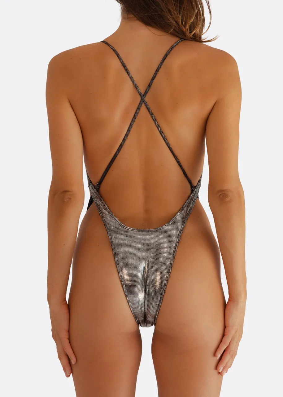 DYNAMO ONE PIECE SWIMSUIT - Chrome Silver