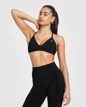 EasyLift™ Ultra Minimal V Neck Bralette | Black