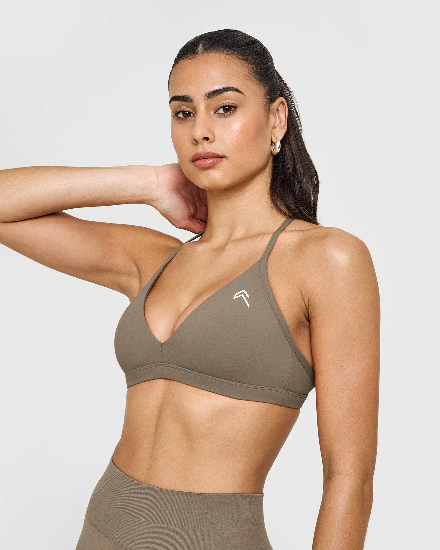 EasyLift™ Ultra Minimal V Neck Bralette | Moss Brown