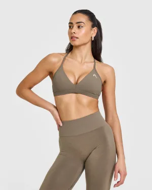 EasyLift™ Ultra Minimal V Neck Bralette | Moss Brown