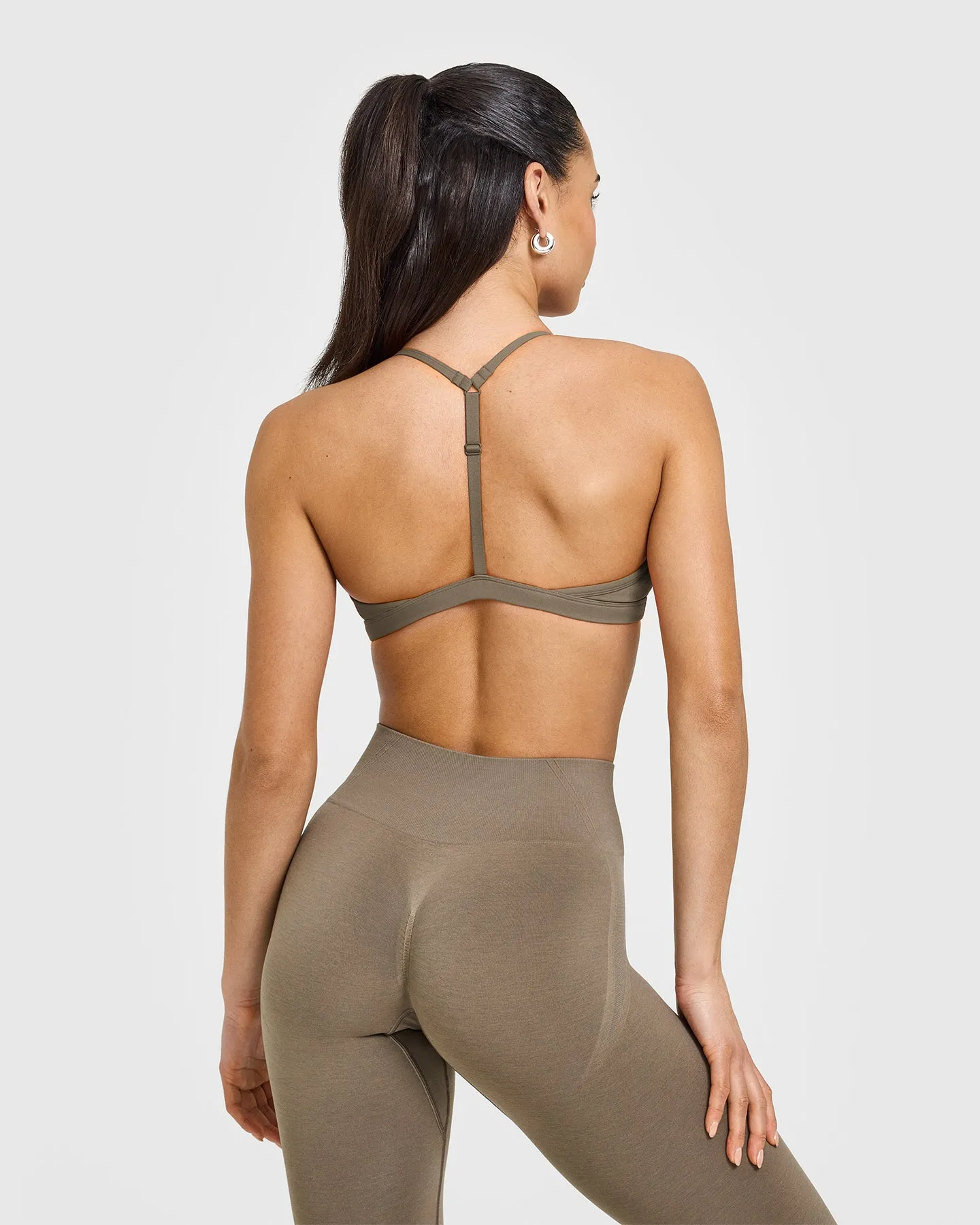 EasyLift™ Ultra Minimal V Neck Bralette | Moss Brown