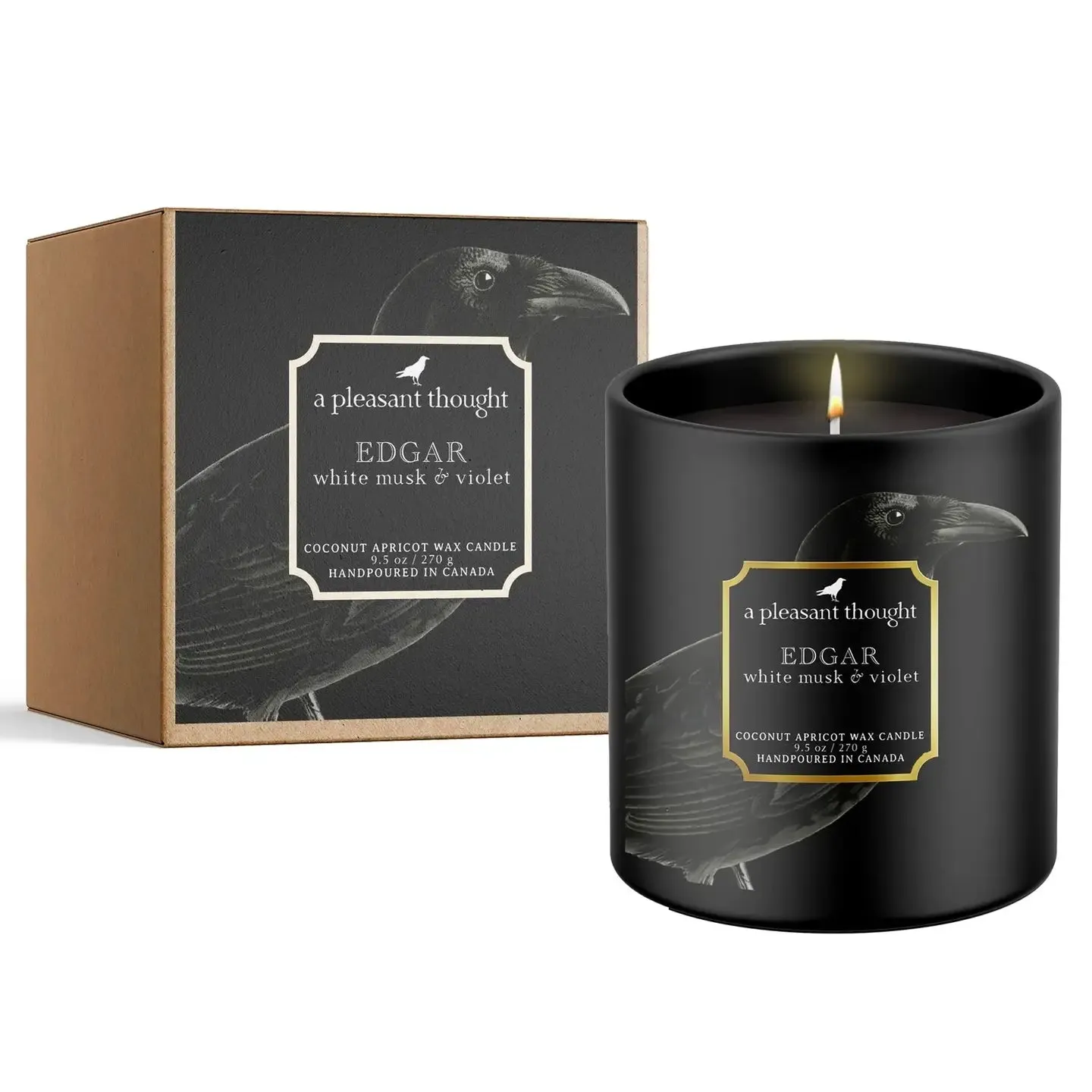 Edgar White Musk & Violet Raven Candle