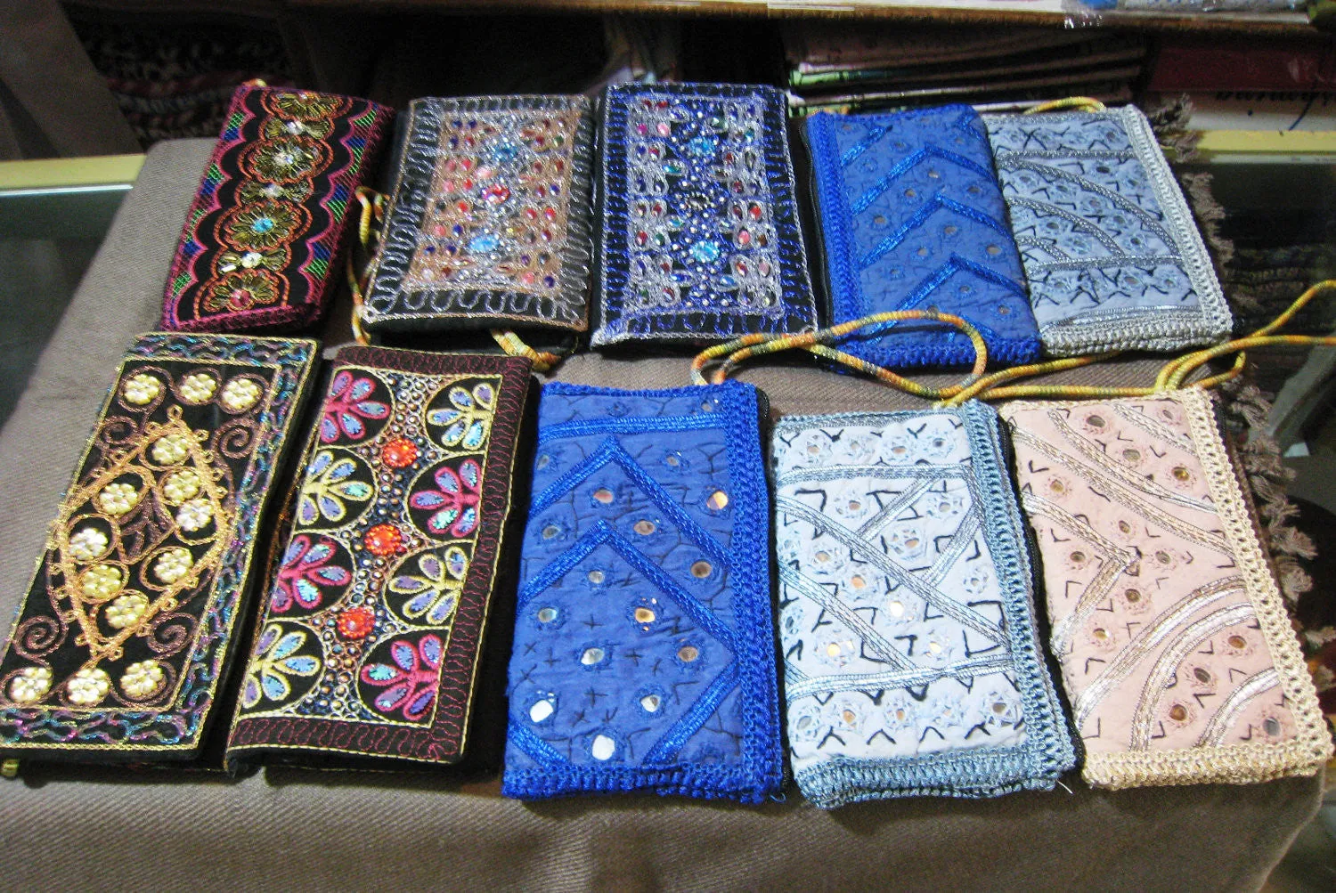 embroidered clutch bag womens ladies traditional hand embroidery asian indian pakistani afghan ethnic pink purse wholesale lot of 10 bundle