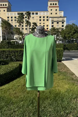 Emmelle Layered Front Luxurious Crepe Tunic in Kiwi