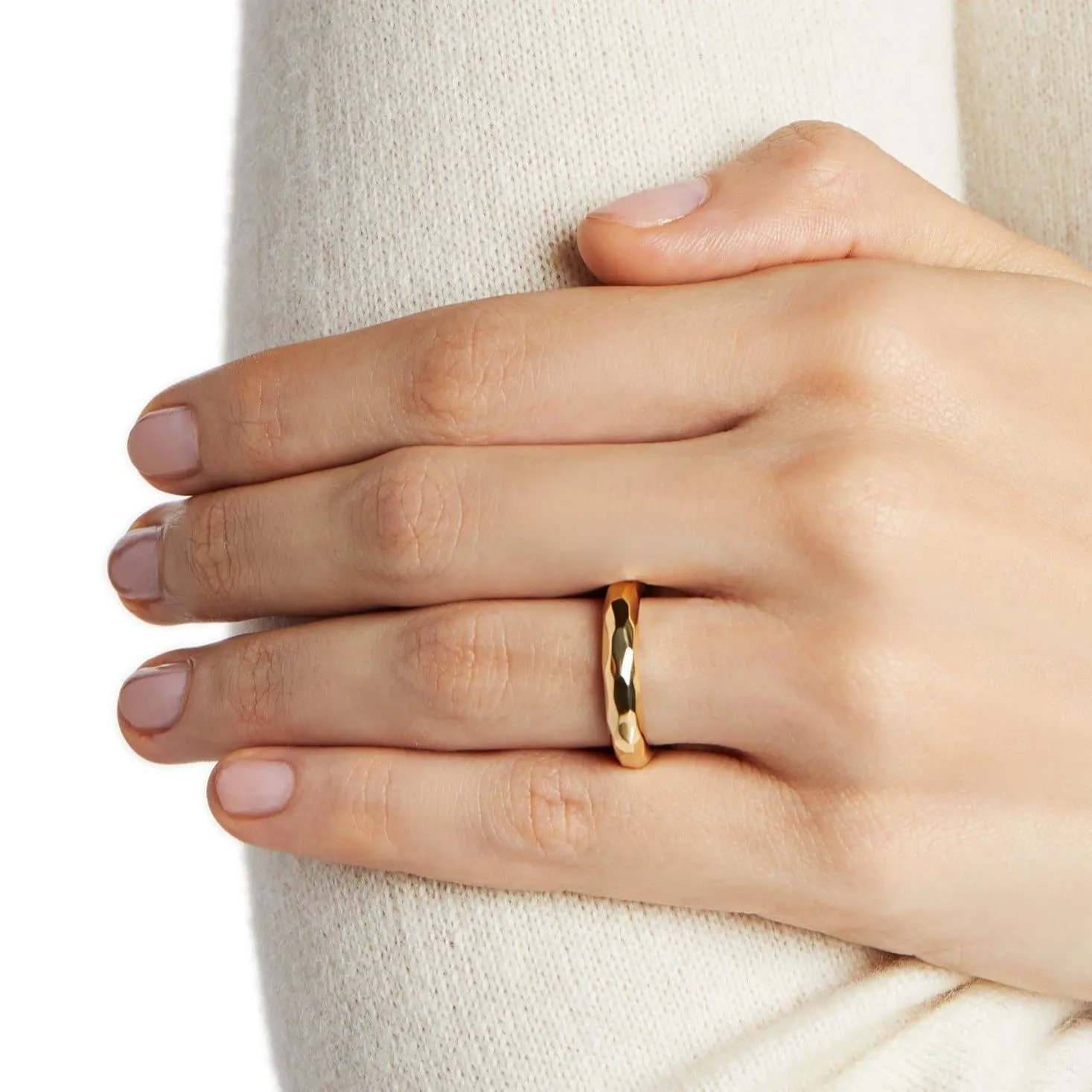 Enchantment Hammered Wedding Ring, Size 6