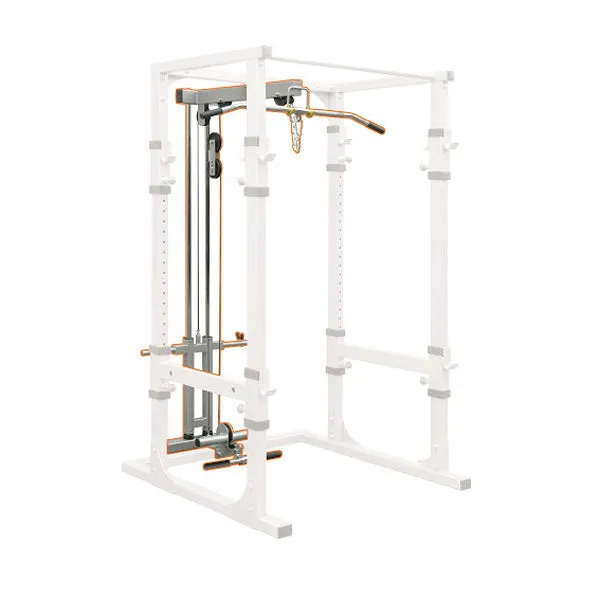 End of Line Clearance | Impulse Light Commercial Power Rack with Lat pulldown