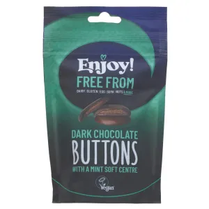 Enjoy Raw Chocolate | Mint Caramel Filled Chocolate Buttons | 96G