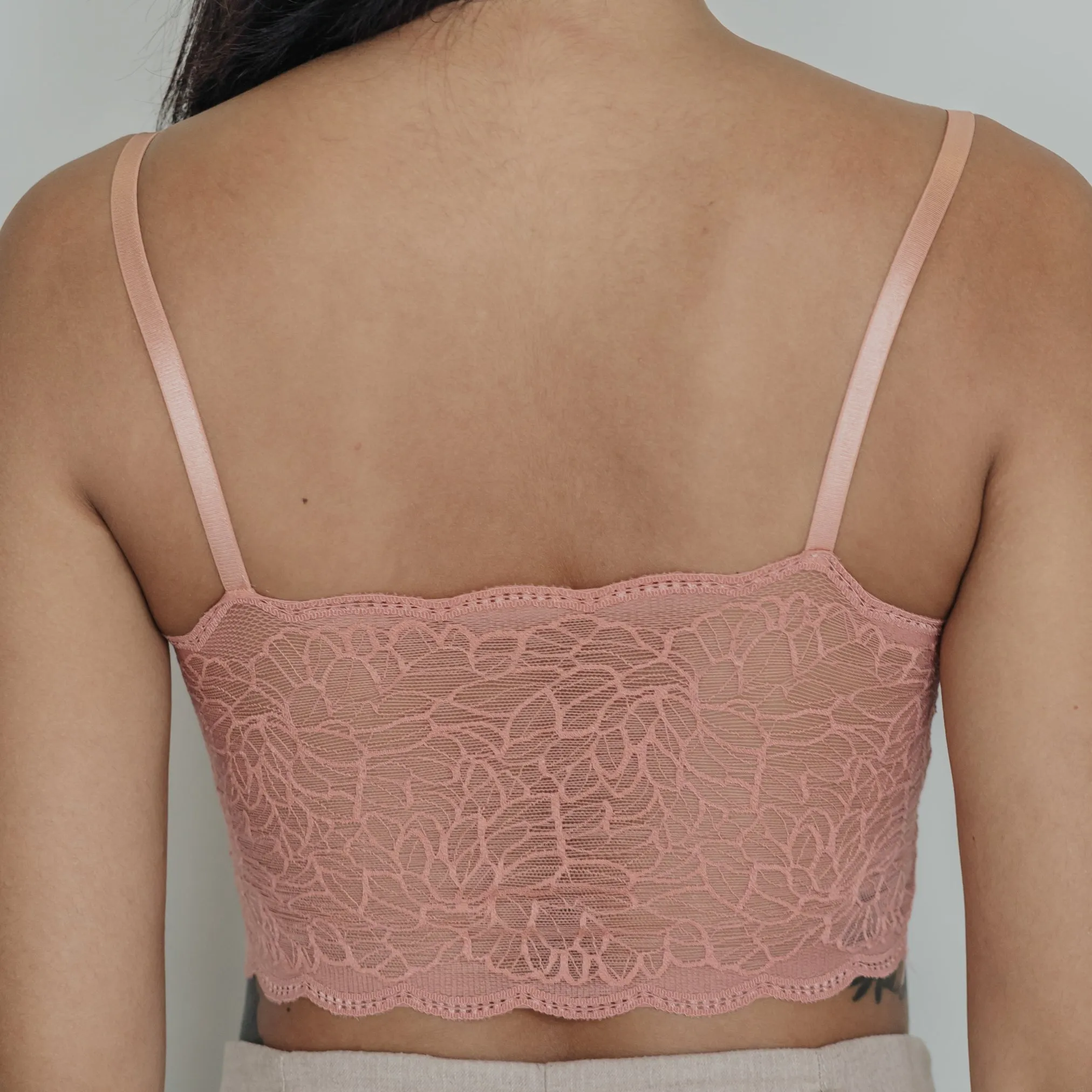 Essential Chic Sexy-Back Midi Bralette in Peach