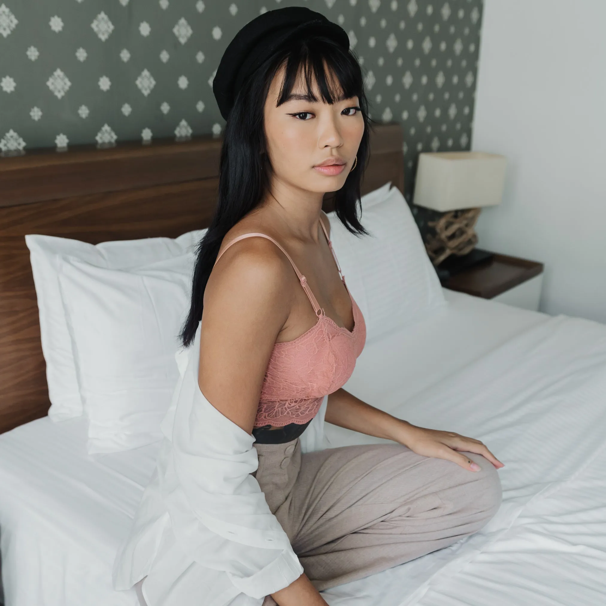 Essential Chic Sexy-Back Midi Bralette in Peach