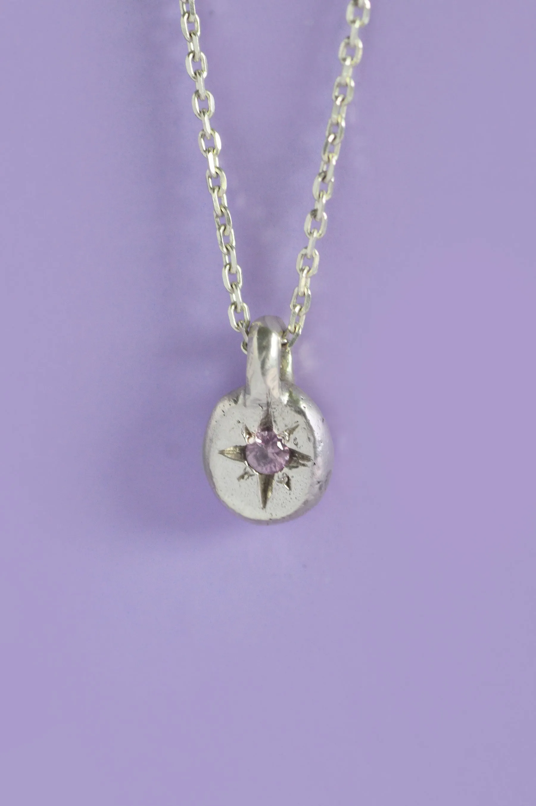 Fay Pink Sapphire Silver Pendant