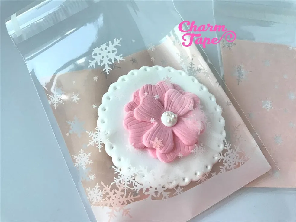 Festive Snowflake Gift Bags Cello Bags Self-adhesive Cookie bags - Favors Bags - Party bags 20/50/100 bags CB52