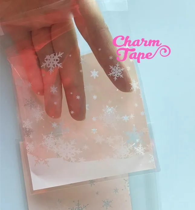 Festive Snowflake Gift Bags Cello Bags Self-adhesive Cookie bags - Favors Bags - Party bags 20/50/100 bags CB52