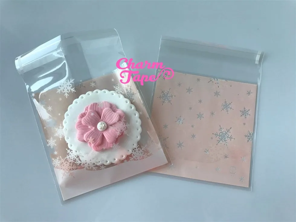 Festive Snowflake Gift Bags Cello Bags Self-adhesive Cookie bags - Favors Bags - Party bags 20/50/100 bags CB52