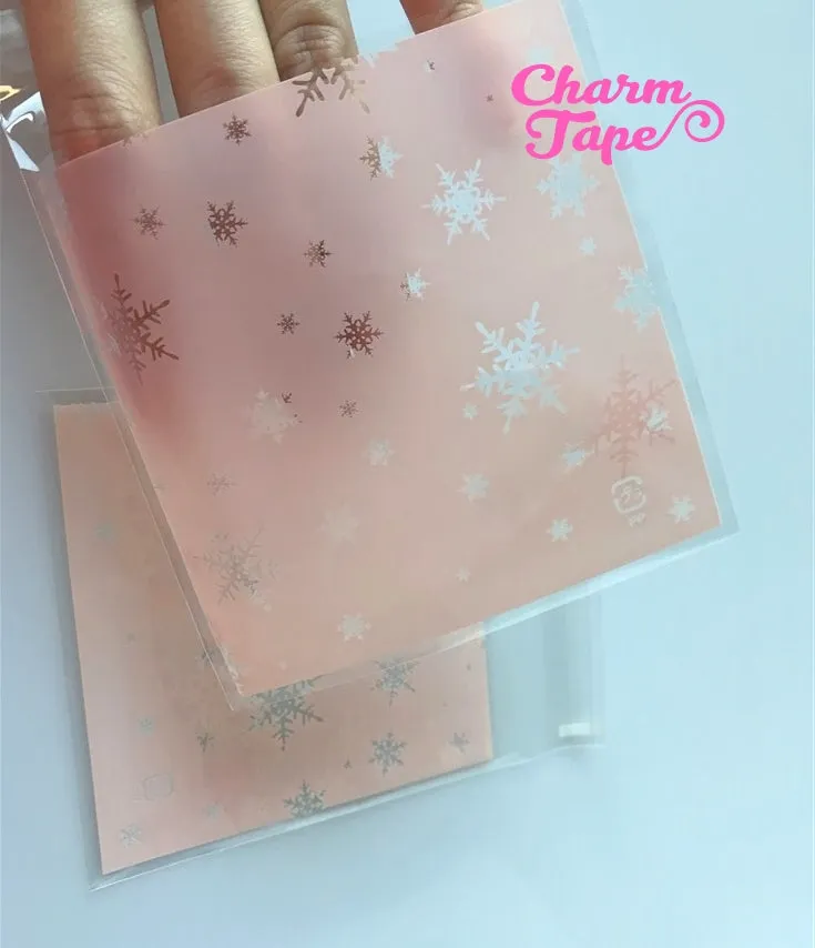 Festive Snowflake Gift Bags Cello Bags Self-adhesive Cookie bags - Favors Bags - Party bags 20/50/100 bags CB52