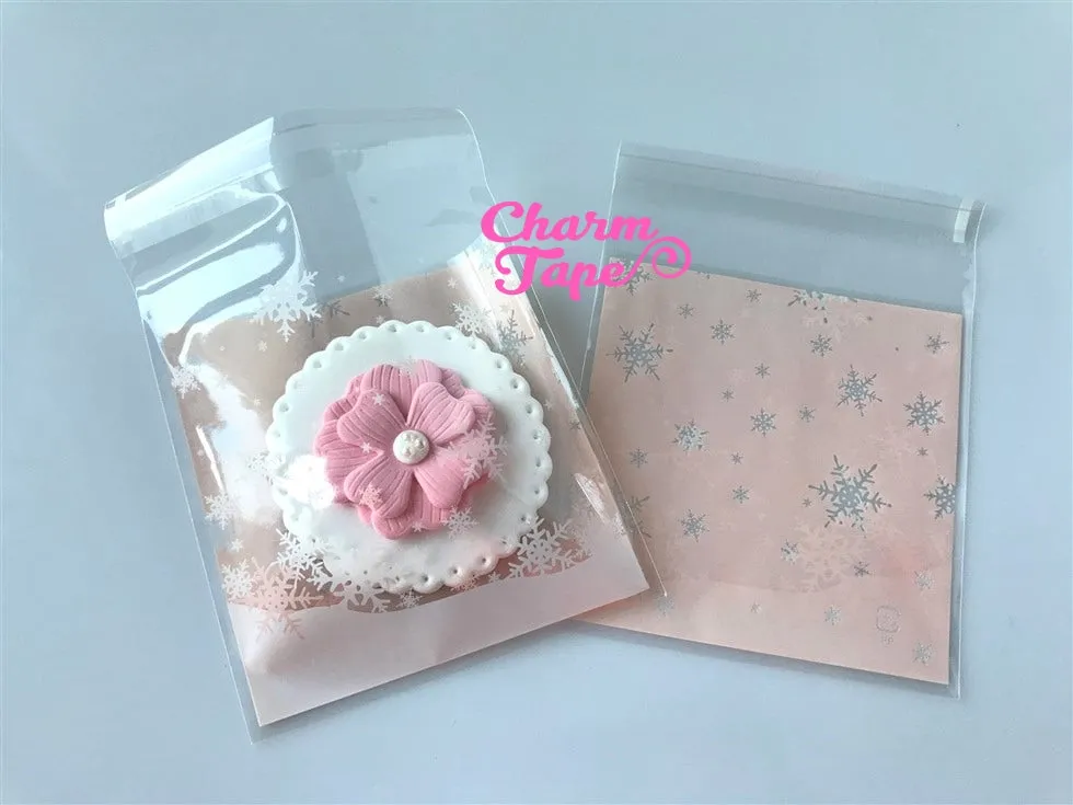 Festive Snowflake Gift Bags Cello Bags Self-adhesive Cookie bags - Favors Bags - Party bags 20/50/100 bags CB52