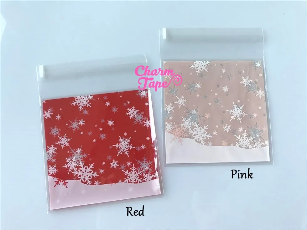 Festive Snowflake Gift Bags Cello Bags Self-adhesive Cookie bags - Favors Bags - Party bags 20/50/100 bags CB52