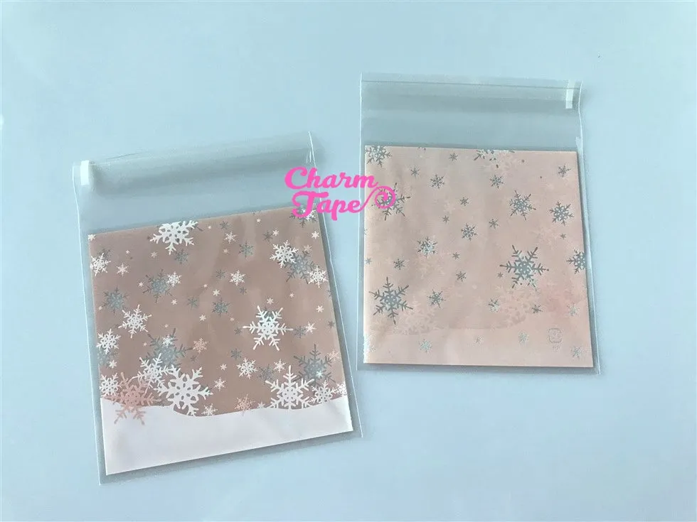 Festive Snowflake Gift Bags Cello Bags Self-adhesive Cookie bags - Favors Bags - Party bags 20/50/100 bags CB52