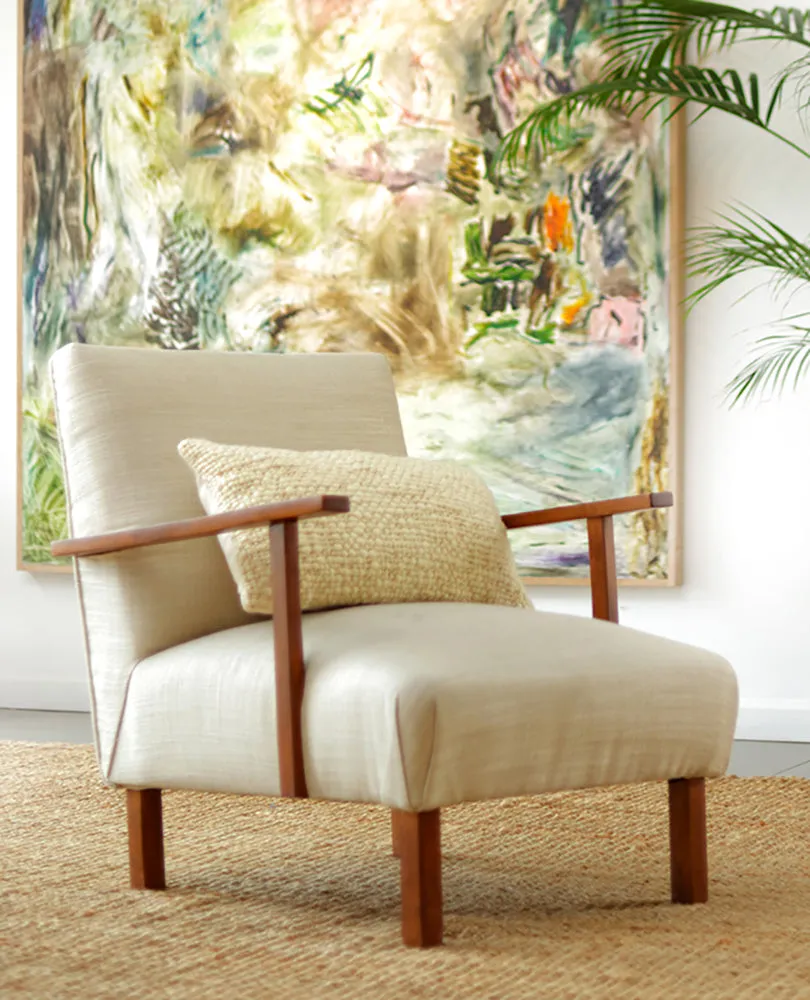 Flame Natural Wool Square Pillow