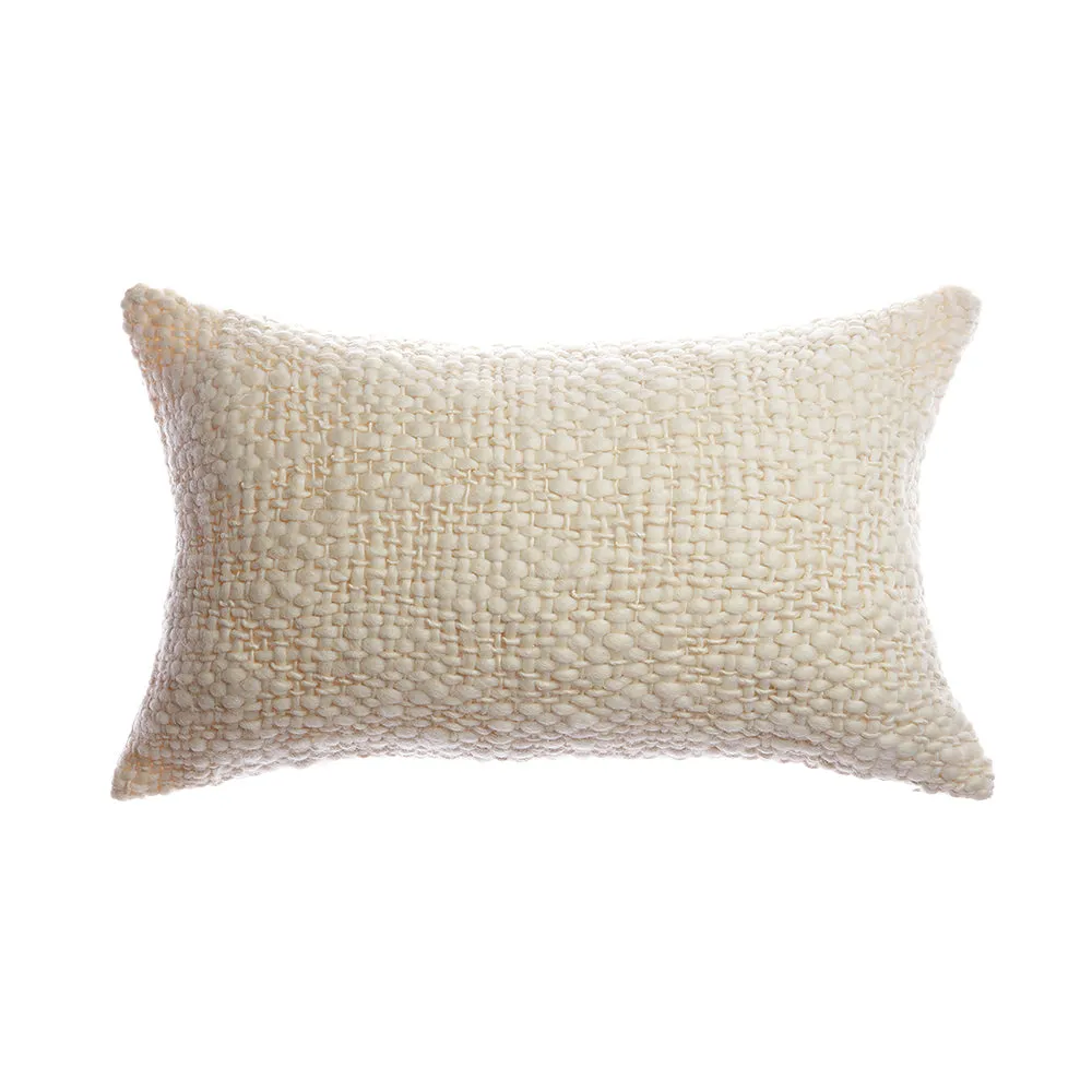 Flame Natural Wool Square Pillow
