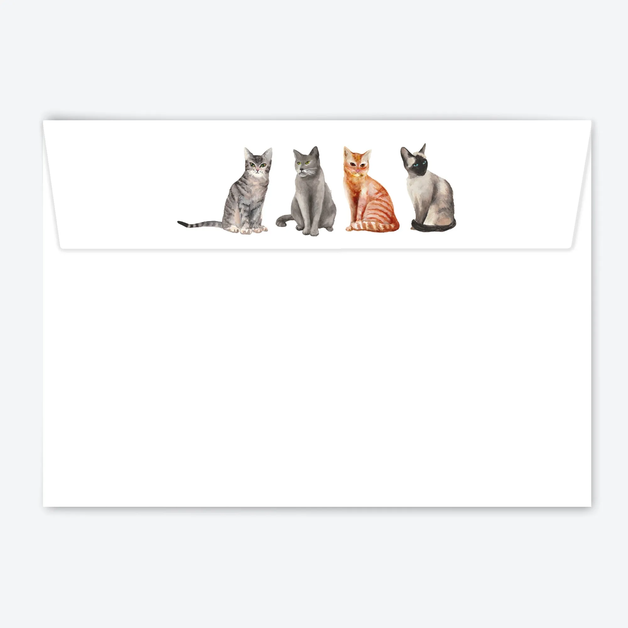 Four Cats Flat Notecard Set